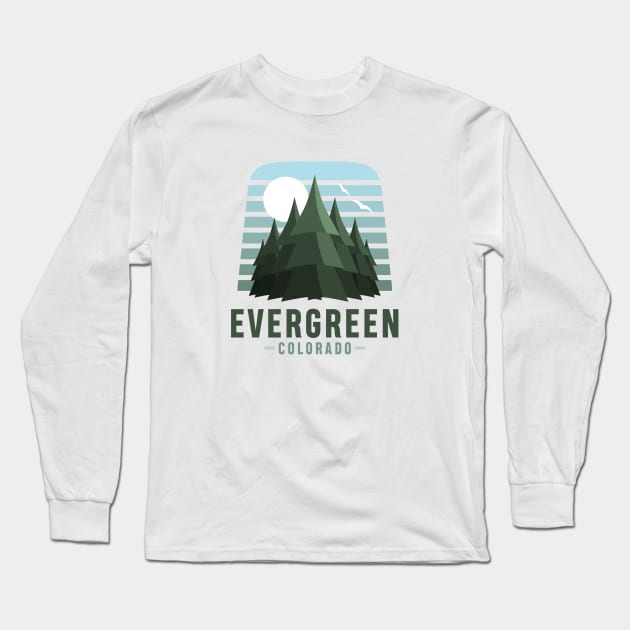 Evergreen, Colorado design Long Sleeve T-Shirt by DavidSpeedDesign